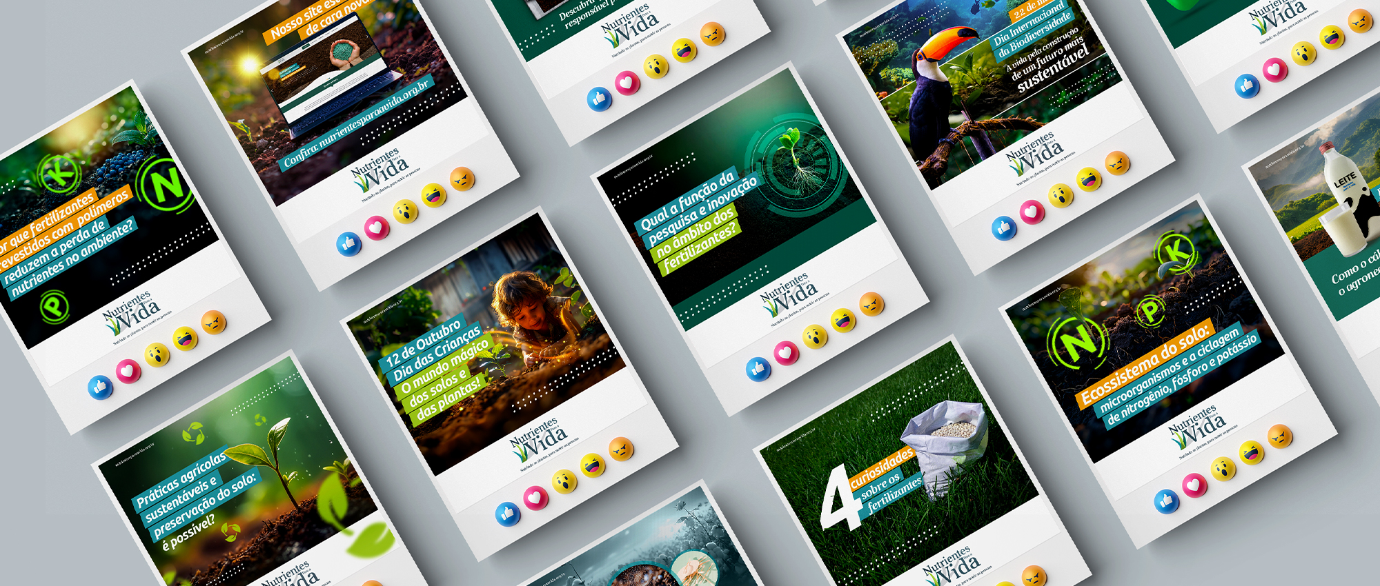 Posts para redes sociais Nutrientes Para a Vida